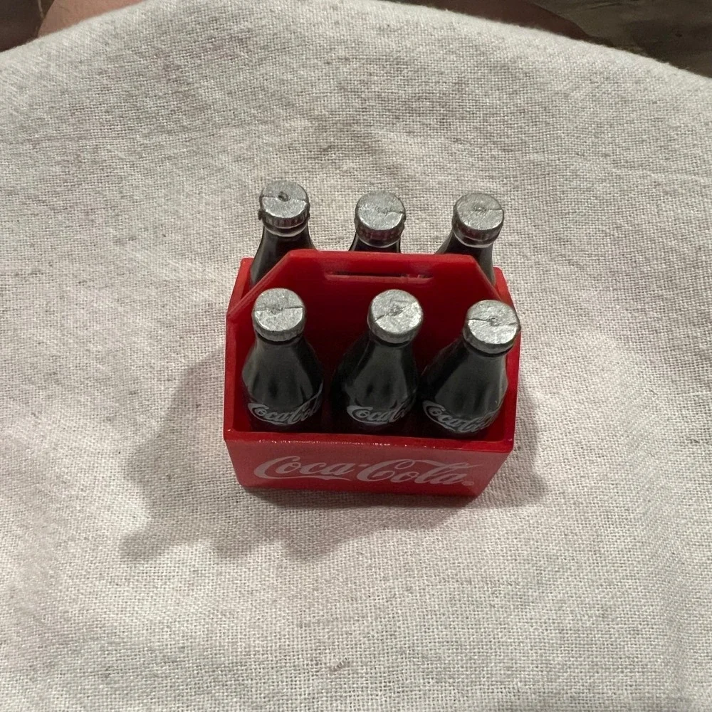 Vintage Coca-Cola 6 Pack Bottle Magnet Miniature Soda Red Carrier Collectible